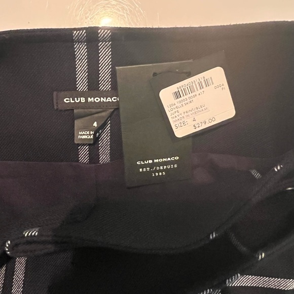 Club Monaco Lovelle Skirt - Jupe navy faux wrap plaid - Picture 7 of 8